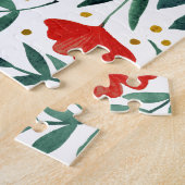 赤と緑の魔法の庭の水色の花 ジグソーパズル (側面)