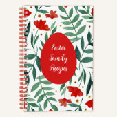 赤と緑の魔法の庭の水色の花 ノートブック (正面)