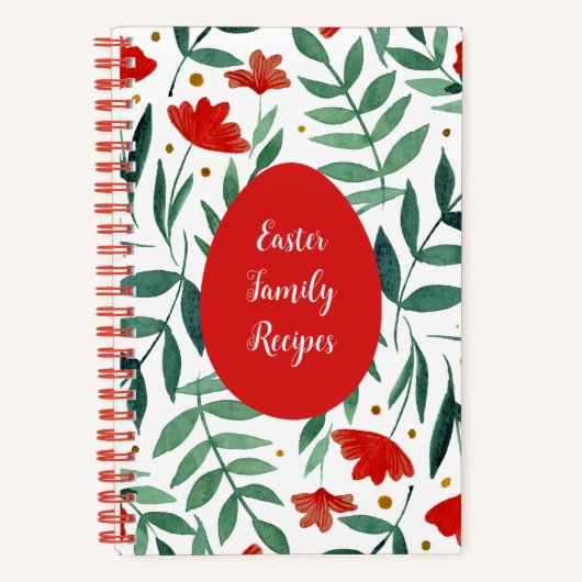 赤と緑の魔法の庭の水色の花 ノートブック (正面)