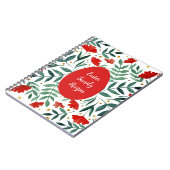 赤と緑の魔法の庭の水色の花 ノートブック (左側)