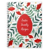 赤と緑の魔法の庭の水色の花 ノートブック (正面)