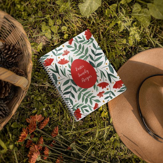赤と緑の魔法の庭の水色の花 ノートブック