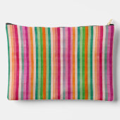 赤と緑の鮮やかストライプ アクセサリーポーチ (裏面)