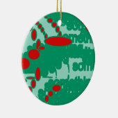 赤と緑の1123抽象芸術アート セラミックオーナメント (右)