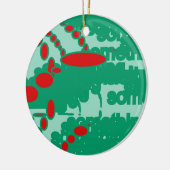 赤と緑の1123抽象芸術アート セラミックオーナメント (左)