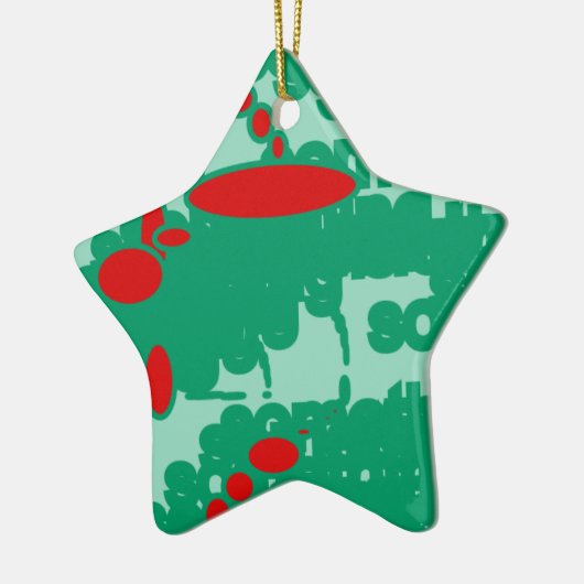 赤と緑の1123抽象芸術アート セラミックオーナメント (左)