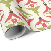 赤と緑の70のクリスマススタイルオーナメント ラッピングペーパー (ロールコーナー)