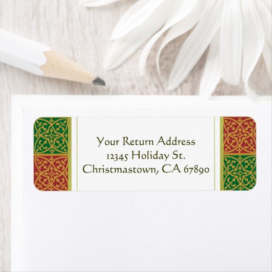 赤と緑の(紋章の)フラ・ダ・リカスタム住所 シール (インサイチュ)