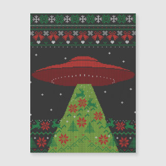 赤と緑のUFOトラクタービーム醜いクリスマス