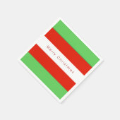 赤と緑はっきりしたのストライプクリスマス スタンダードカクテルナプキン (角)