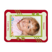 赤と緑はミイラの写真を愛している マグネット (横)