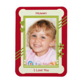 赤と緑はミイラの写真を愛している マグネット (縦)