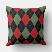 赤と緑アーガイル クッション (裏面)