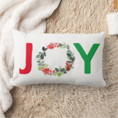 赤と緑ジョイホリデーリースパターン ランバークッション (ブランケット)