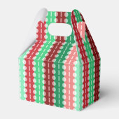 赤と緑ストライプの切妻のクリスマスサークル フェイバーボックス (裏面サイド)