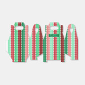 赤と緑ストライプの切妻のクリスマスサークル フェイバーボックス (折り畳みなし)