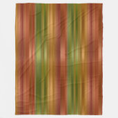 赤と緑ストライプの フリースブランケット (正面)