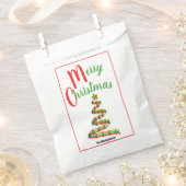 赤と緑タイポグラフィ抽象芸術クリスマスツリー フェイバーバッグ (クリップ留めされた状態)