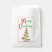 赤と緑タイポグラフィ抽象芸術クリスマスツリー フェイバーバッグ (正面)