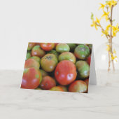 赤と緑トマト カード (黄色い花)