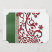 赤と緑ファンシーのクリスマス結婚式招待状 招待状 (裏面)