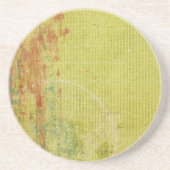 赤と緑絵を描のヴィンテージ壁紙抽象芸術 コースター (正面)