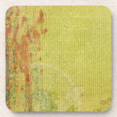 赤と緑絵を描のヴィンテージ壁紙抽象芸術 コースター (正面)