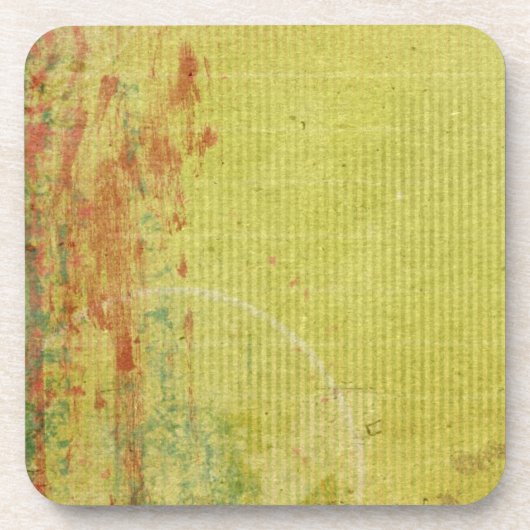 赤と緑絵を描のヴィンテージ壁紙抽象芸術 コースター (正面)
