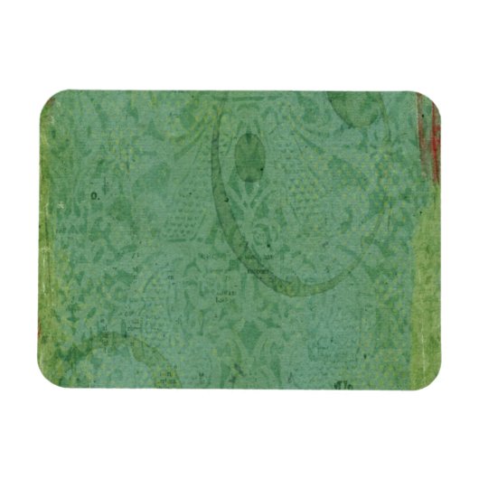 赤と緑絵を描のヴィンテージ壁紙抽象芸術 マグネット (横)