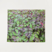 赤と緑葉の枝の写真 タペストリー (正面(横))