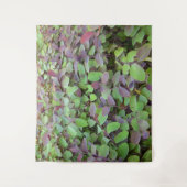 赤と緑葉の枝の写真 タペストリー (正面)