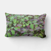 赤と緑葉の枝の写真 ランバークッション (裏面)