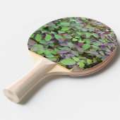 赤と緑葉の枝の写真 卓球ラケット (正面アングル)