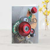 赤と緑 カード (黄色い花)