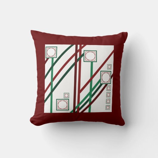 赤と緑 クッション (正面)