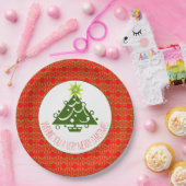 赤と緑 ペーパープレート (パーティー)