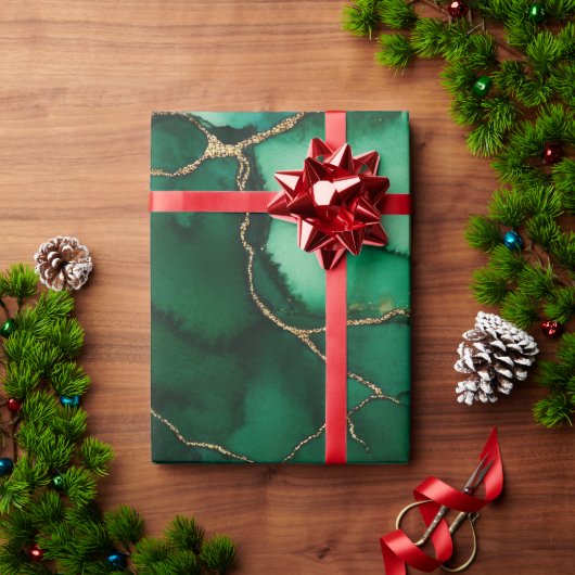 赤と緑 ラッピングペーパー (クリスマスギフト)