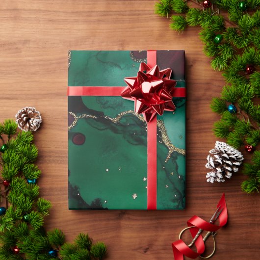 赤と緑 ラッピングペーパー (クリスマスギフト)