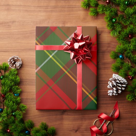 赤と緑 ラッピングペーパー (クリスマスギフト)