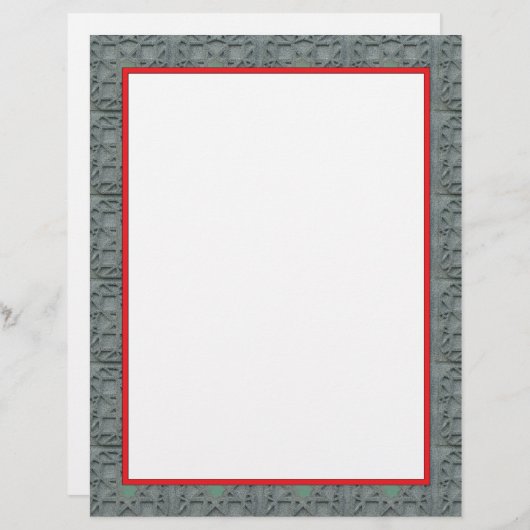 赤と縁どグレーのレターヘッド8.5インチx 11インチ (正面/裏面)