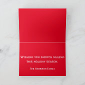 赤と航海の緑の水玉模様の白いいかり シーズンカード (内部)