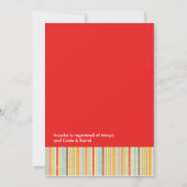 赤と色のストライプブライダルシャワー招待状 招待状 (裏面)