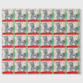 赤と芸術品を気取った緑のホリデーラッピング紙 ラッピングペーパー (フラット)