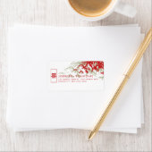 赤と苔の竹葉の中国の結婚住所 ラベル (インサイチュ)