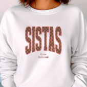 赤と茶の市松模様のバーシティー SISTAS スウェットシャツ
