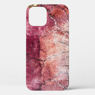 赤と茶の抽象芸術絵画 iPhone 12ケース
