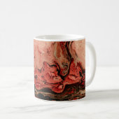 赤と茶の抽象芸術芸術 コーヒーマグカップ (正面右)