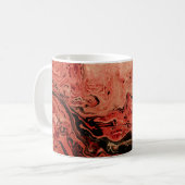 赤と茶の抽象芸術芸術 コーヒーマグカップ (正面左)