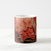 赤と茶の抽象芸術芸術 コーヒーマグカップ (中央)