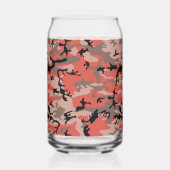 赤と茶色のカモフラージュ ミリタリー 軍 ガラス缶 (裏面)